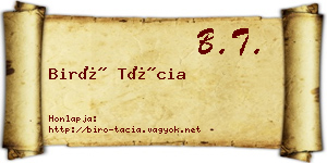Biró Tácia névjegykártya